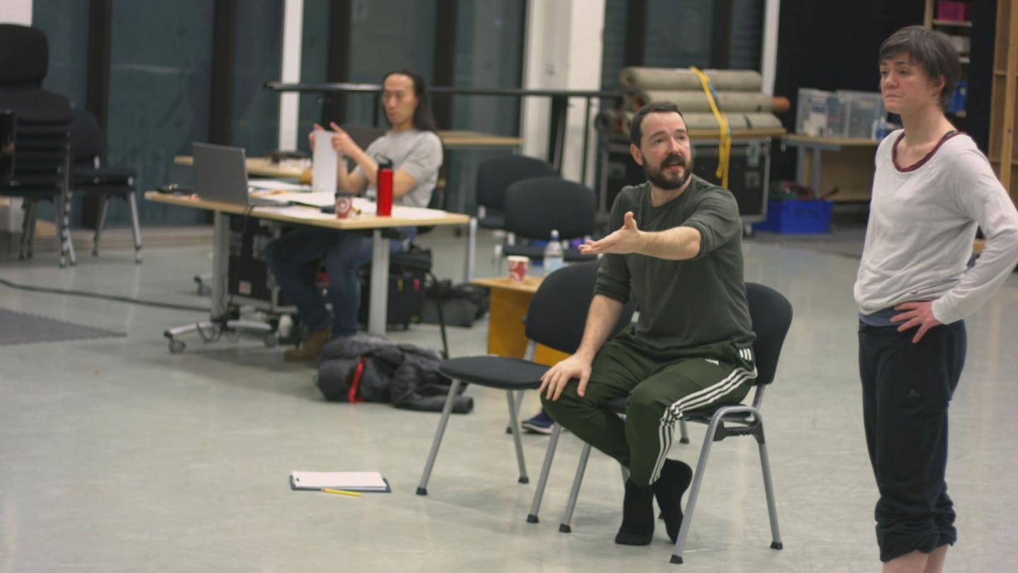 Kenneth Tindall creating Geisha in the studio, with Christelle Horner