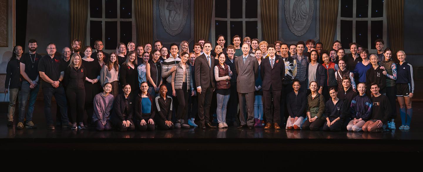 HRH Prince Edward and Northern Ballet on stage at Woking New Victoria Theatre.