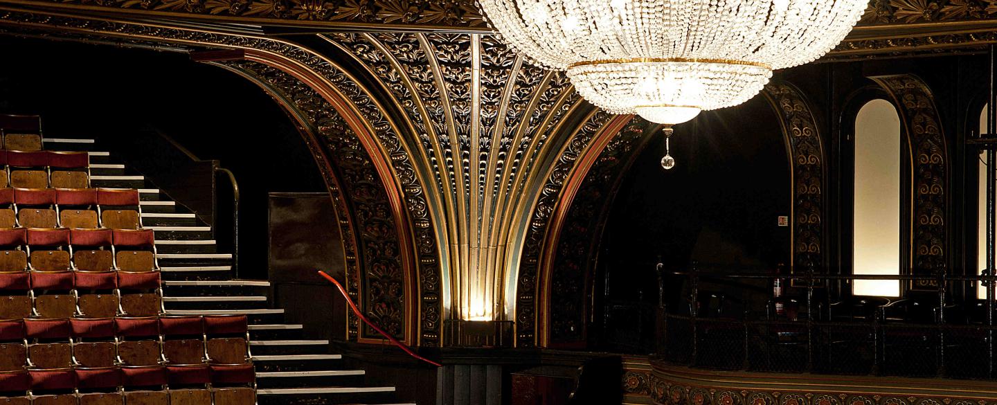 LGT auditorium and chandelier. Tony O'Connell